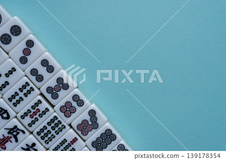 mahjong tiles lined up mahjong tiles lined up 139178354