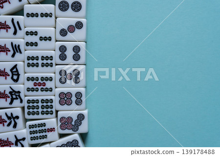 mahjong tiles lined up mahjong tiles lined up 139178488