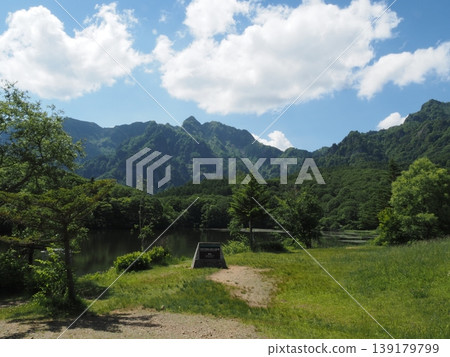 Togakushi Kagamiike Pond in late June (Nagano City, Nagano Prefecture) Togakushi Kagamiike Pond in late June (Nagano City, Nagano Prefecture) 139179799