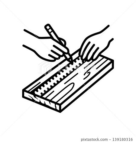 Planning and Marking Line Icon Planning and Marking Line Icon 139180316