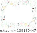 Hand-drawn frame of colored pencil baby's breath 139180447