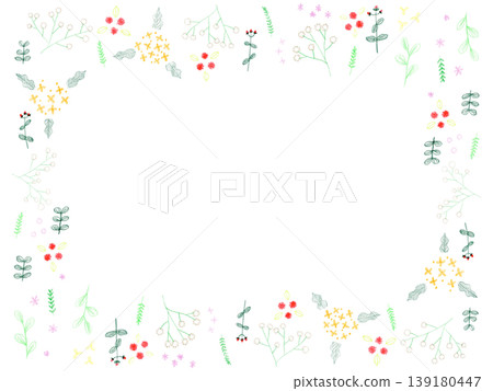 Hand-drawn frame of colored pencil baby's breath Hand-drawn frame of colored pencil baby's breath 139180447
