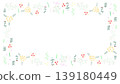 Hand-drawn frame of colored pencil baby's breath 139180449