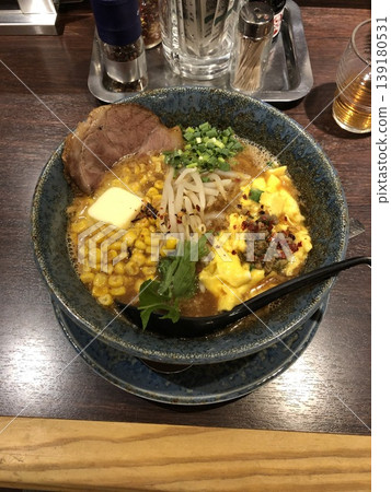 Miso ramen with buttered corn topping Miso ramen with buttered corn topping 139180531