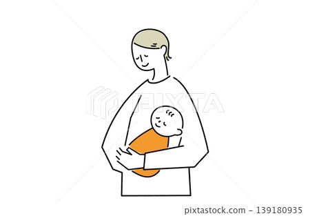 A mother gently holds her baby, cherishing him. A mother gently holds her baby, cherishing him. 139180935