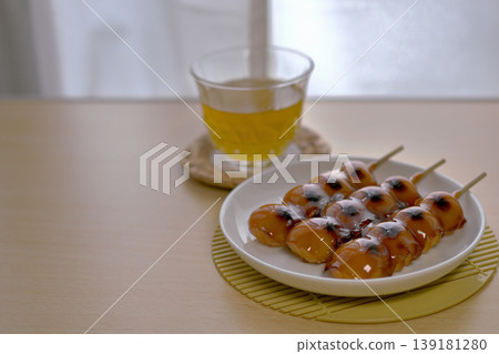 Mitarashi dango, a classic Japanese sweet. 139181280