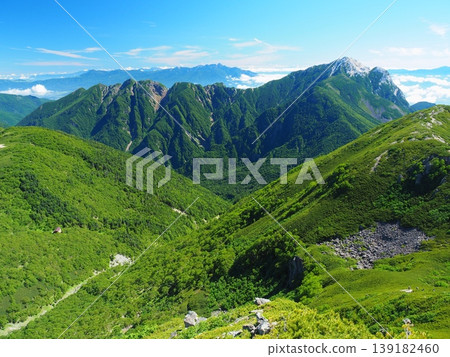 從千丈岳看到的夏季的開古駒岳。 139182460