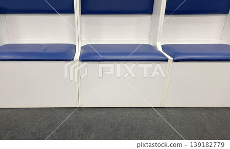 empty locker room for hockey team in ice stadium 139182779