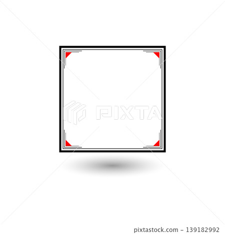 Border frame line illustration page on black background 139182992