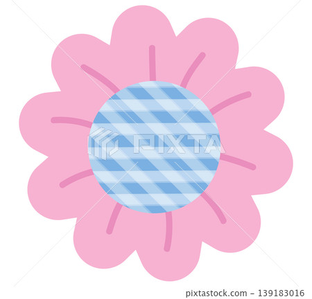 Pastel pink flower with checked pattern for floral print, spring, summer, nature, garden, plant, tree, blossom, blooming, fabric print, sticker, picnic, park, house yard, environment, patch, brooch Pastel pink flower with checked pattern for floral print, spring, summer, nature, garden, plant, tree, blossom, blooming, fabric print, sticker, picnic, park, house yard, environment, patch, brooch 139183016