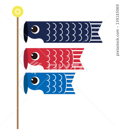 Illustration of a carp streamer Illustration of a carp streamer 139183069