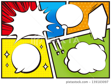 American comic-style panel layout background illustration 139183097
