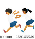 Illustration of two girls running 139183580