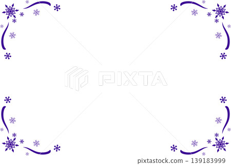 A frame decorated with purple snowflakes at each of its four corners. A frame decorated with purple snowflakes at each of its four corners. 139183999
