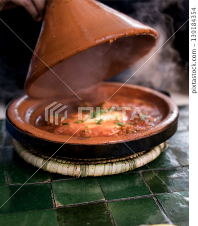 Kefta and egg Tagine, Tangier, Morocco, North Africa 139184354
