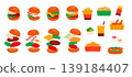 Cute hamburger set 139184407