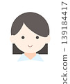 簡約扁平風格的女孩人物肖像插畫 139184417