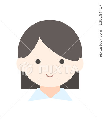 簡約扁平風格的女孩人物肖像插畫 簡約扁平風格的女孩人物肖像插畫 139184417