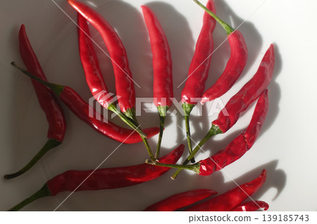 Organic Red Chili Peppers Fresh Vegetable Organic Red Chili Peppers Fresh Vegetable 139185743