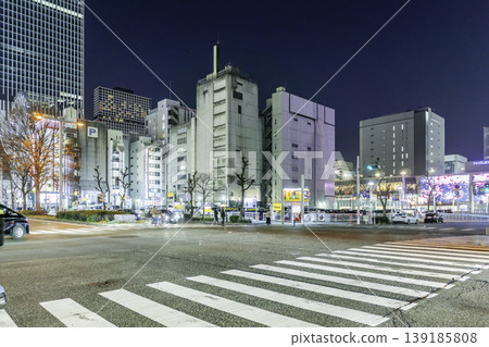 Night view of Nagoya city, Nishiki-dori Gofukumachi intersection, Nagoya City, Aichi Prefecture 139185808