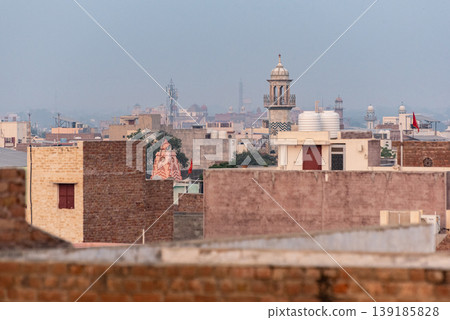 Rooftops of Bikaner, Rajasthan, the skyline of the desert city in India 139185828