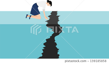 An illustration of a businesswoman taking on challenges. 139185858