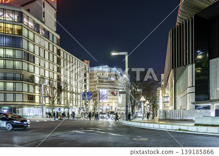 Night view of Nagoya city, Hirokoji Hisaya-Nishi intersection, Nagoya City, Aichi Prefecture Night view of Nagoya city, Hirokoji Hisaya-Nishi intersection, Nagoya City, Aichi Prefecture 139185866
