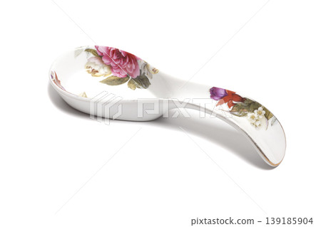 ceramic spoon isolated on white ceramic spoon isolated on white 139185904