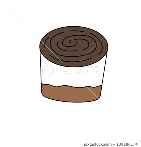 Simple dessert photo in cartoon style Simple dessert photo in cartoon style 139186174