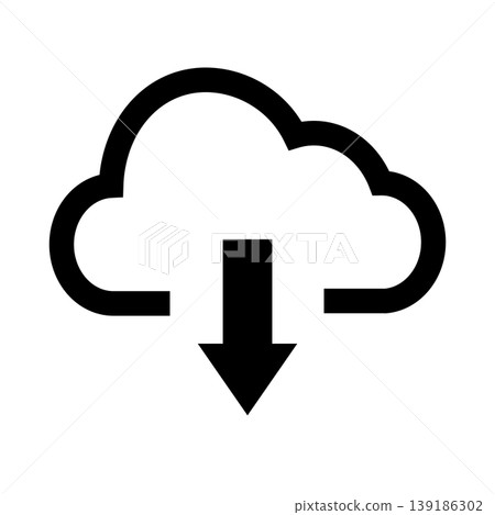 Cloud download icon (black) 139186302