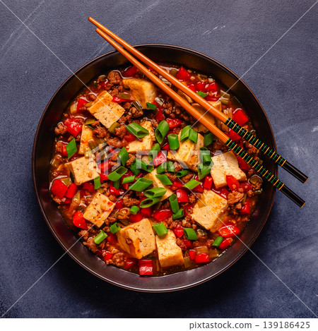 Mapo tofu, tofu in spicy mincemeat sauce. Mapo tofu, tofu in spicy mincemeat sauce. 139186425