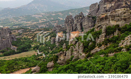 Great Monastery of Varlaam on the high rock in Meteora, Thessaly, Greece Great Monastery of Varlaam on the high rock in Meteora, Thessaly, Greece 139186470