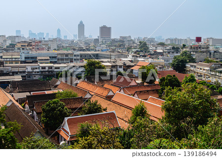View of Bangkok from the Golden Mount at Wat Saket. View of Bangkok from the Golden Mount at Wat Saket. 139186494