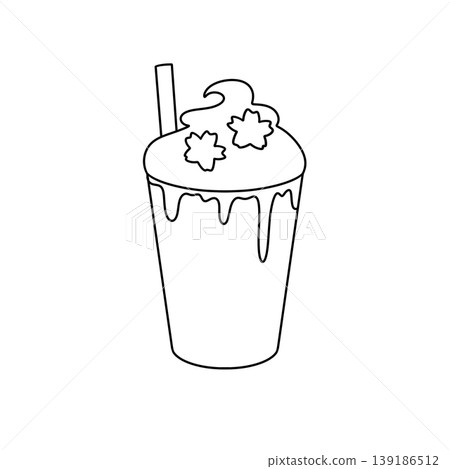 Simple line drawing of a dessert drink Simple line drawing of a dessert drink 139186512