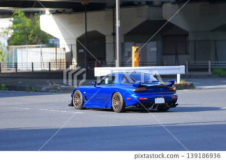 Blue Japanese sports car 139186936