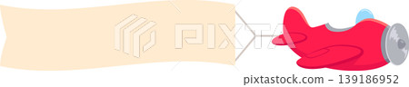 Cute cartoon airplane with banner 139186952