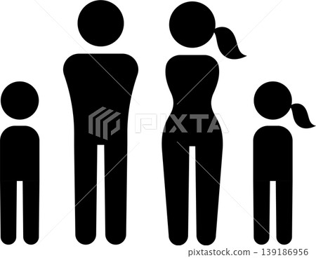 Simple family figures icons Simple family figures icons 139186956