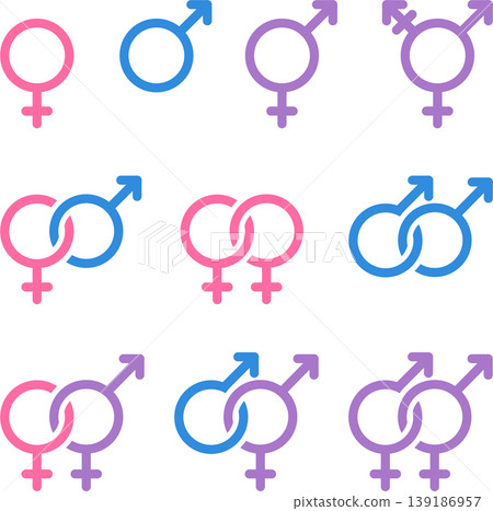 Gender and sexual orientation icons Gender and sexual orientation icons 139186957