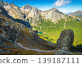 Zelene Pleso lake view from the mountain pass, High Tatras 139187111