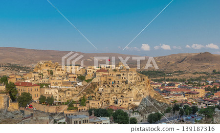 Urgup Town aerial view from Temenni Hill in Cappadocia Region of Turkey timelapse Urgup Town aerial view from Temenni Hill in Cappadocia Region of Turkey timelapse 139187316