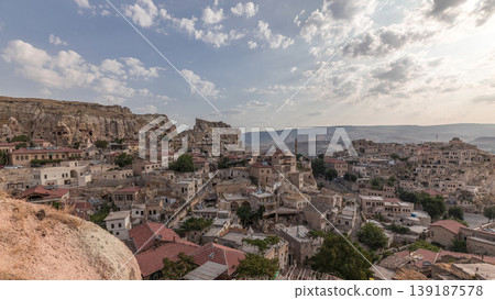 Urgup Town aerial view from Temenni Hill in Cappadocia Region of Turkey timelapse Urgup Town aerial view from Temenni Hill in Cappadocia Region of Turkey timelapse 139187578