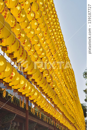 一片黃色燈籠綿延至天際的景象 139187727