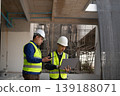Construction project management meeting building site professional interaction urban environment collaborative viewpoint 139188071