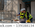 Construction project meeting interior site professional collaboration urban environment close-up view teamwork in action 139188134