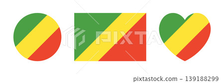 Republic of the Congo heart, rectangular, round flag icon, sticker set. National Flag circle, rectangle, heart shaped badge, button. Flag Republic Congo banner, background. Republic of the Congo heart, rectangular, round flag icon, sticker set. National Flag circle, rectangle, heart shaped badge, button. Flag Republic Congo banner, background. 139188299