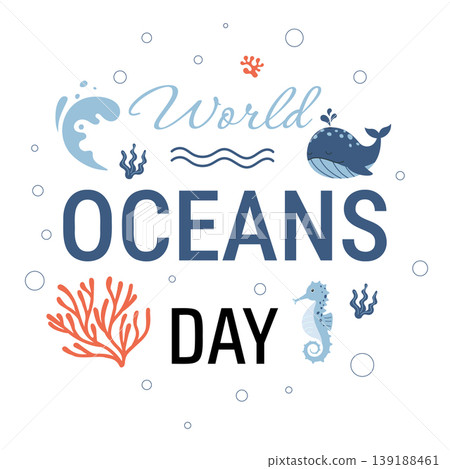 World oceans day illustration World oceans day illustration 139188461