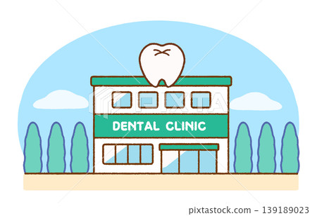 Illustration of a dentist's office exterior | Clinics, buildings, hospitals 139189023