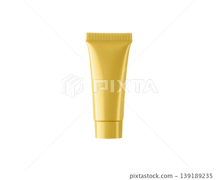 Yellow plastic tube for medical ointment or travel size skin care product mockup Yellow plastic tube for medical ointment or travel size skin care product mockup 139189235