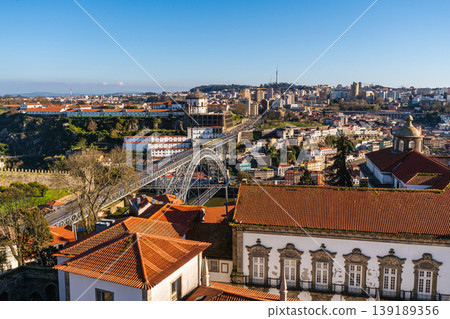 porto skyline dom luis i bridge over douro river city view portugal 139189356