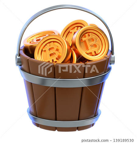 Bucket Full of Bitcoin Glossy 3D Crypto Icon for UI Dashboard, SaaS Landing Page, Web3 Presentation Bucket Full of Bitcoin Glossy 3D Crypto Icon for UI Dashboard, SaaS Landing Page, Web3 Presentation 139189530